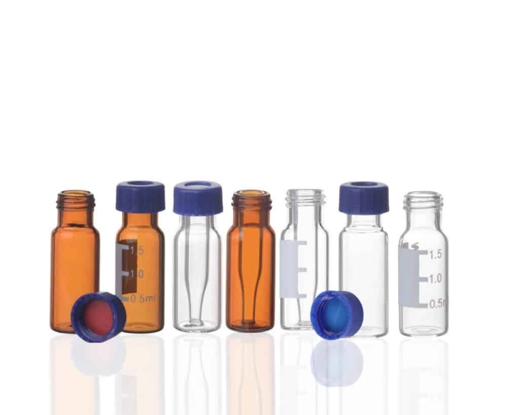 mastelf nd9 2ml chromatography vials with cap and septa