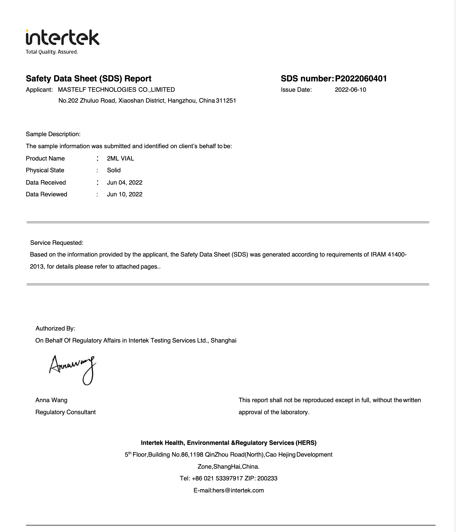 intertek report